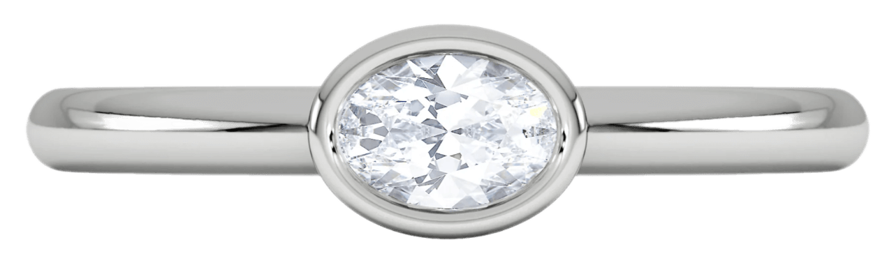 Horizon Oval Cut Lab Diamond Solitaire Ring 0.25ct in Silver