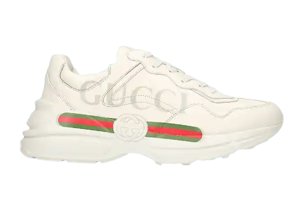 Men's Rhyton Gucci Logo Leather Sneaker