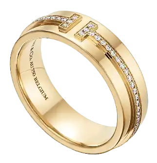 Tiffany Wide Diamond Ring - 18K Gold