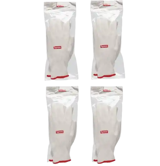 Supreme Rubberized Gloves 4x Lot FW20 Season Gift - White/Red