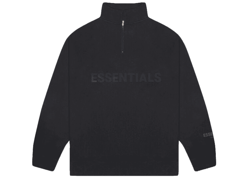 Fear of God Essentials Half Zip Pullover Sweater - Dark Slate/Stretch Limo/Black