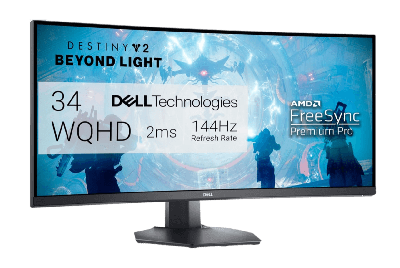 Dell S3422DWG 34 inch WQHD Curved Gaming Monitor, 144Hz, VA, 1ms MPRT, AMD FreeSync Premium Pro, Black