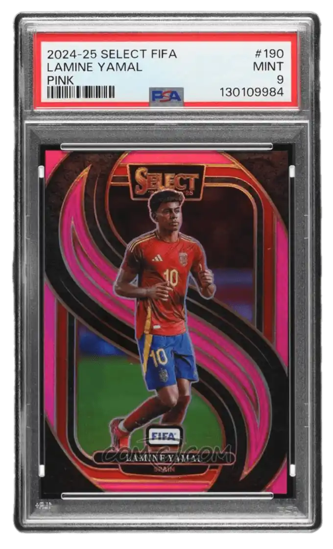 2024-25 Panini Select FIFA - Pink Prizm #190 - Mezzanine - Lamine Yamal /59 PSA 9