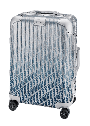 Dior x RIMOWA 4-Wheel Large Suitcase Aluminium Dior Oblique - Blue Gradient