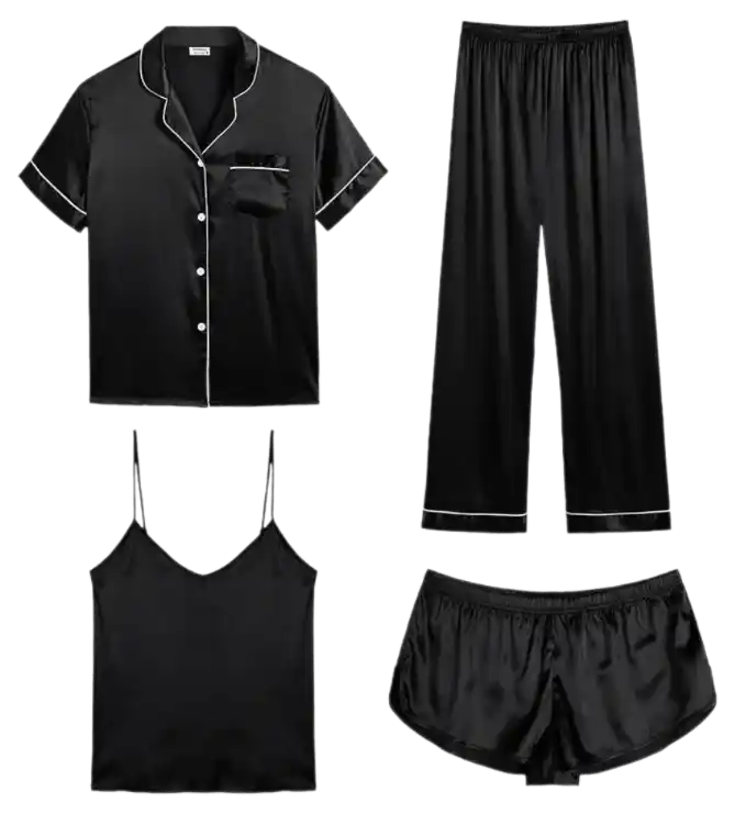 SWOMOG Womens Silk Satin Pajamas
