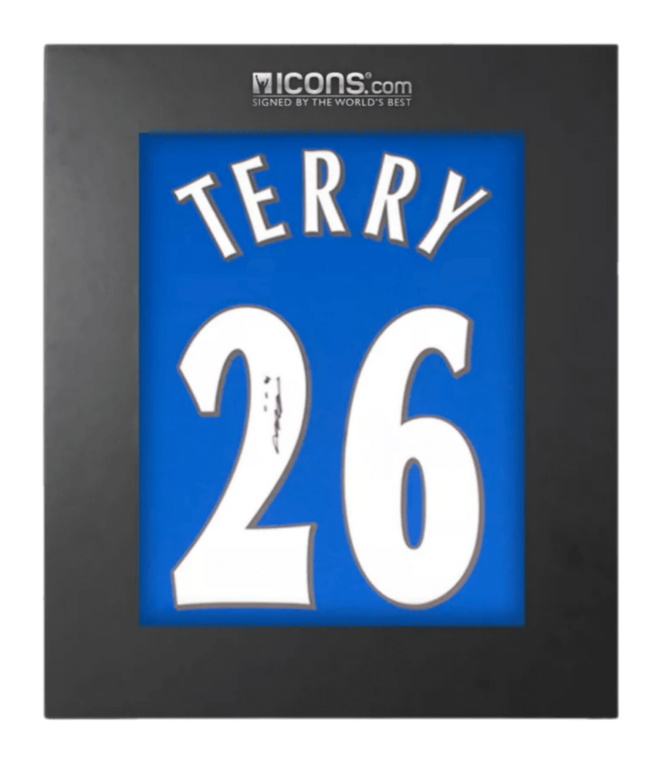 John Terry Chelsea FC Back Signed 1999-01 Home Shirt In Deluxe Packaging