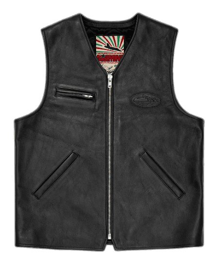 Corteiz Skydive Leather Vest - Black