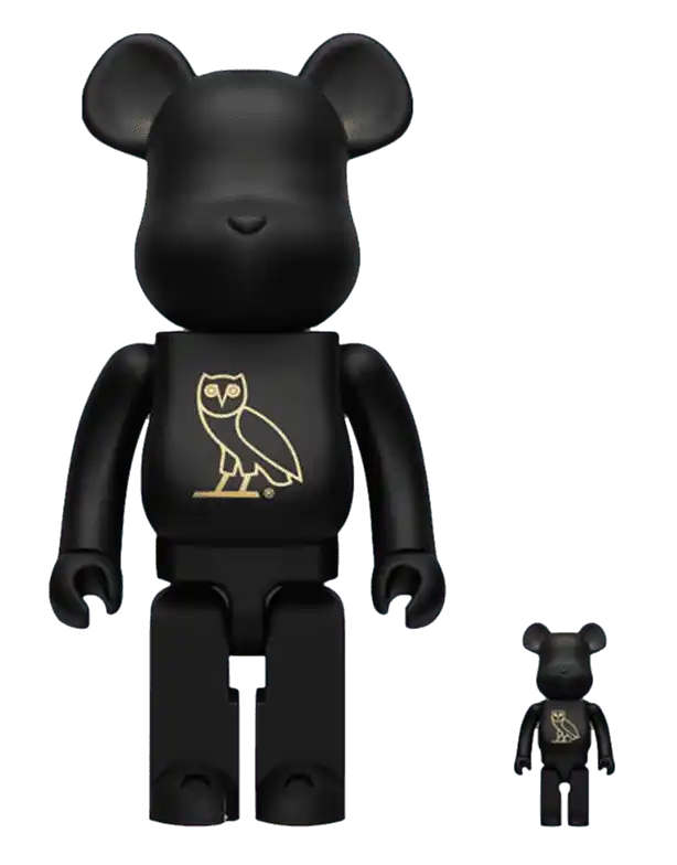 Bearbrick x OVO OG Owl 100% and 400% Collectible Set - Black