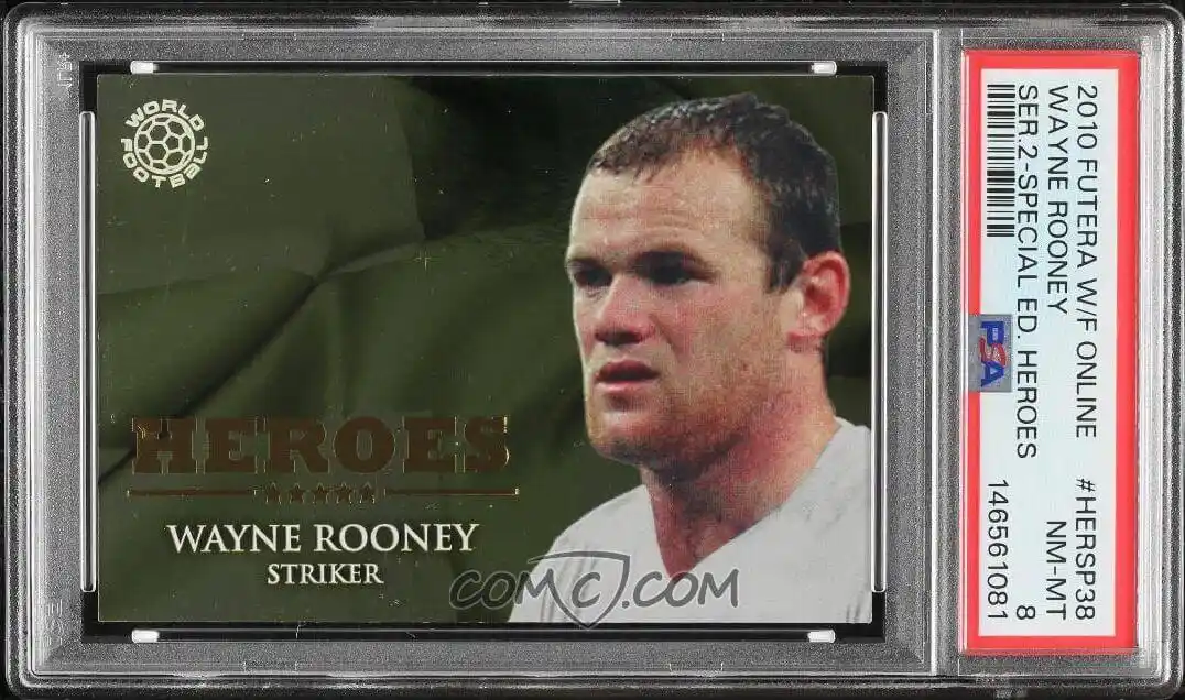 2009 Futera World Football Online Game Collection - Heroes - 2010 SP #HERSP38 - Wayne Rooney PSA 8