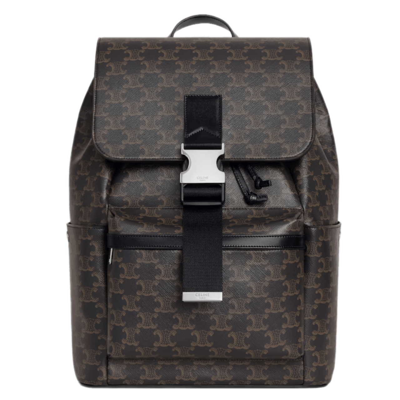 Celine Backpack In Triomphe Canvas and Calfskin - Black