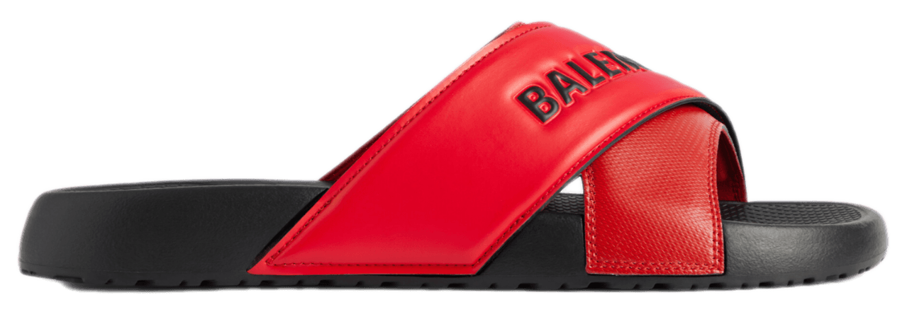 Balenciaga Sporty Pool Slide - Black/Red