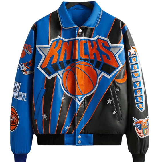 Kith x Jeff Hamilton New York Knicks Leather Varsity Jacket - Black