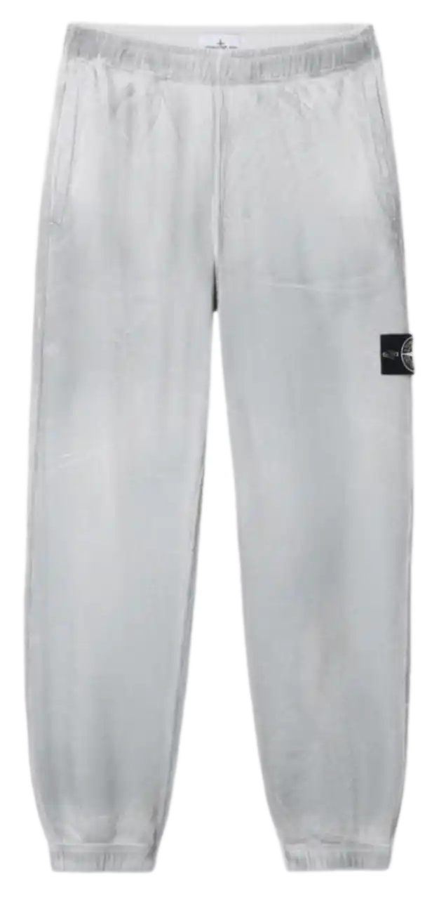 Stone Island Organic Cotton Fleece Reflective Garment Lamination Sweatpants - Sky Blue