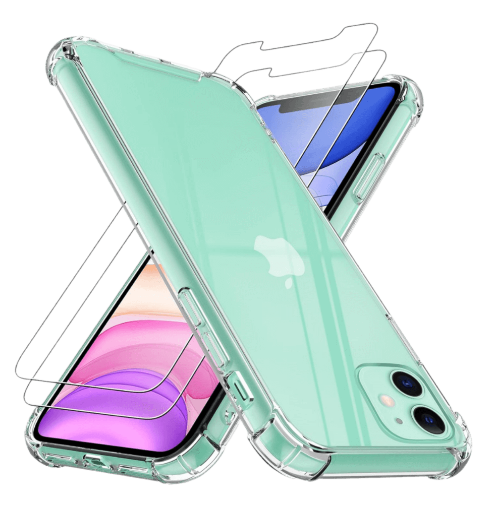 Case for iPhone 11 Case with 2-Pack Tempered Glass Screen Protectors