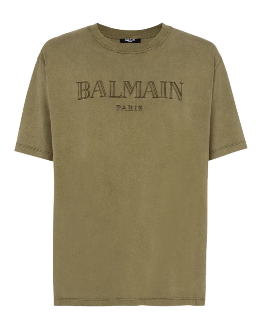 Balmain Vintage Balmain Embroidered T-shirt - Khaki