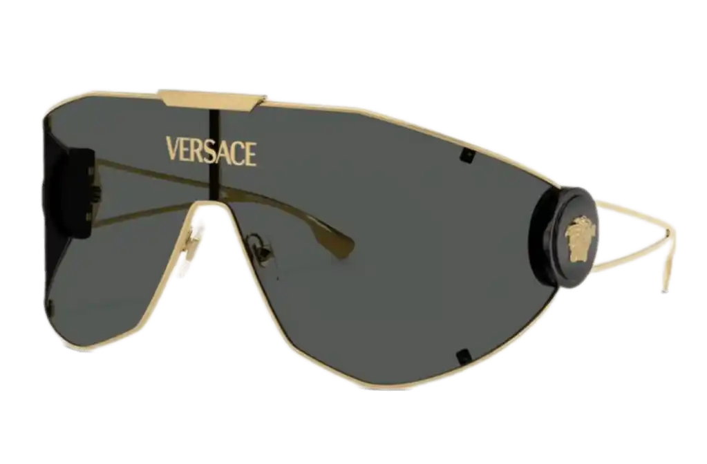 Versace Medusa Geometric Sunglasses - Black and Gold