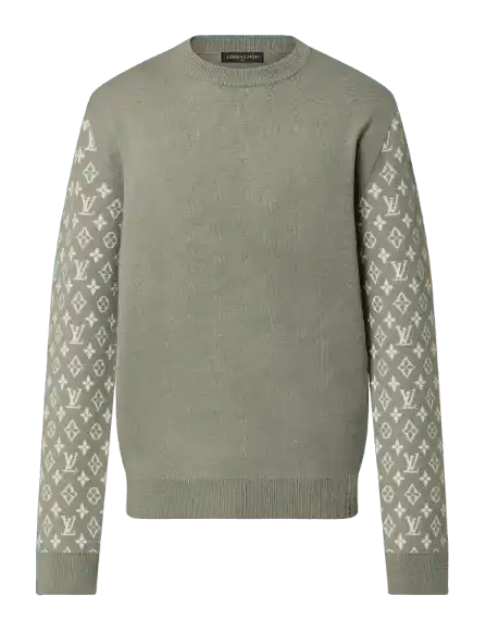 Louis Vuitton Long-Sleeved Cashmere Mix Signature Crewneck