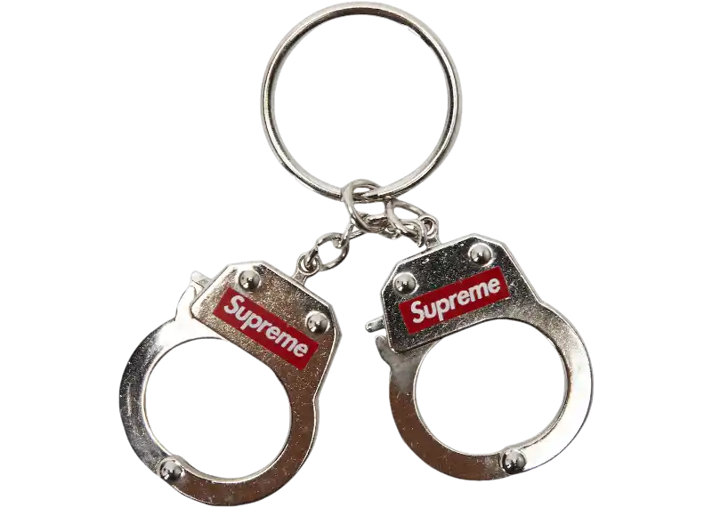 Supreme Handcuffs Keychain - Silver