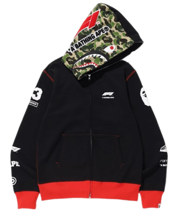 BAPE x F1 Shark Full Zip Hoodie - Black