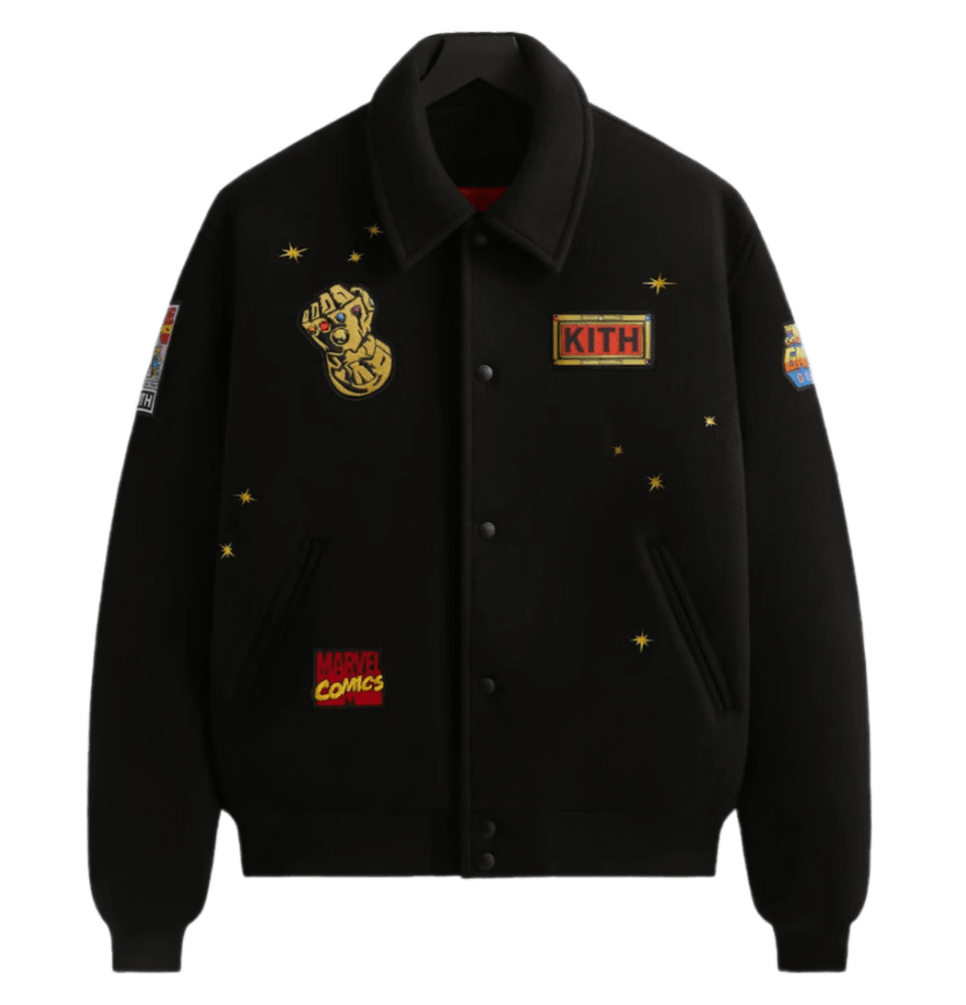 Kith x Marvel Universe Varsity Jacket - Black/Red