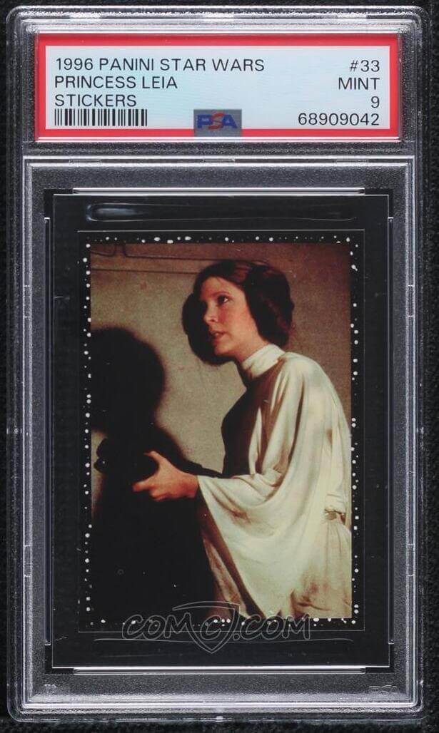 1996 Panini European Star Wars Album Stickers - #33 - Leia Organa PSA 9