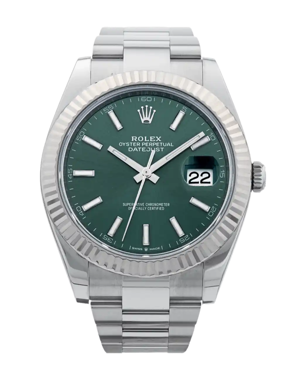 Rolex Datejust Mint Green Dial (Oyster) - 41mm, Steel and White Gold (2024)