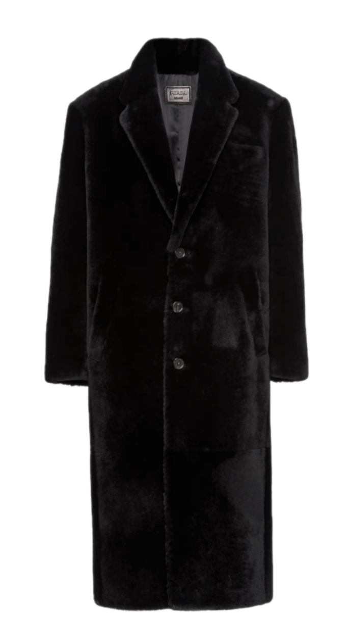 Prada Shearling Coat - Black