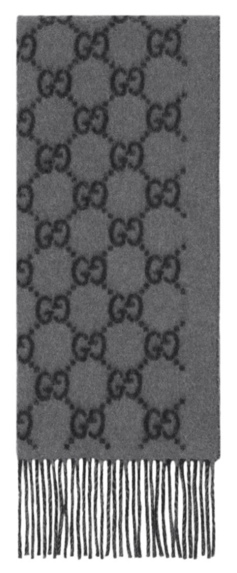 Gucci GG Cashmere Scarf - Grey/Black