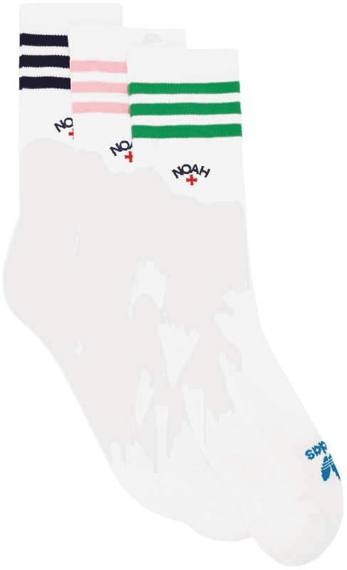 Noah x adidas 3-Pack Scrunchy Socks - White/Navy