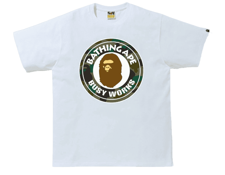 BAPE 1st Camo Busy Works Tee (SS21) - White/Green