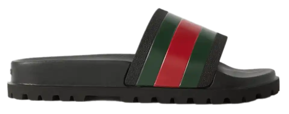 Gucci Rubber Slides - Red/Green