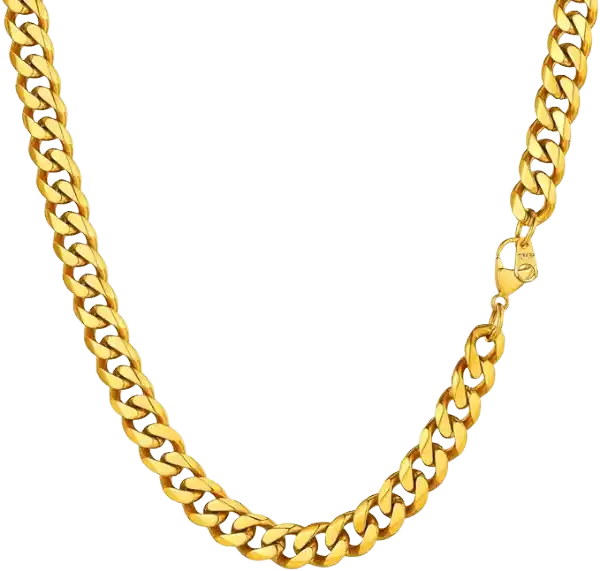 Gold Plated 30" Cuban Chain Necklace