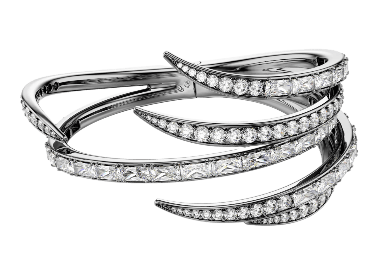 Swarovski The Vienna Collection Bangle - White, Ruthenium Plated