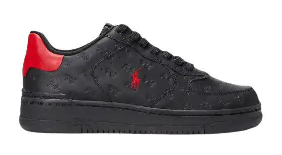 Polo Ralph Lauren Masters Court Logo Leather Sneaker - Black