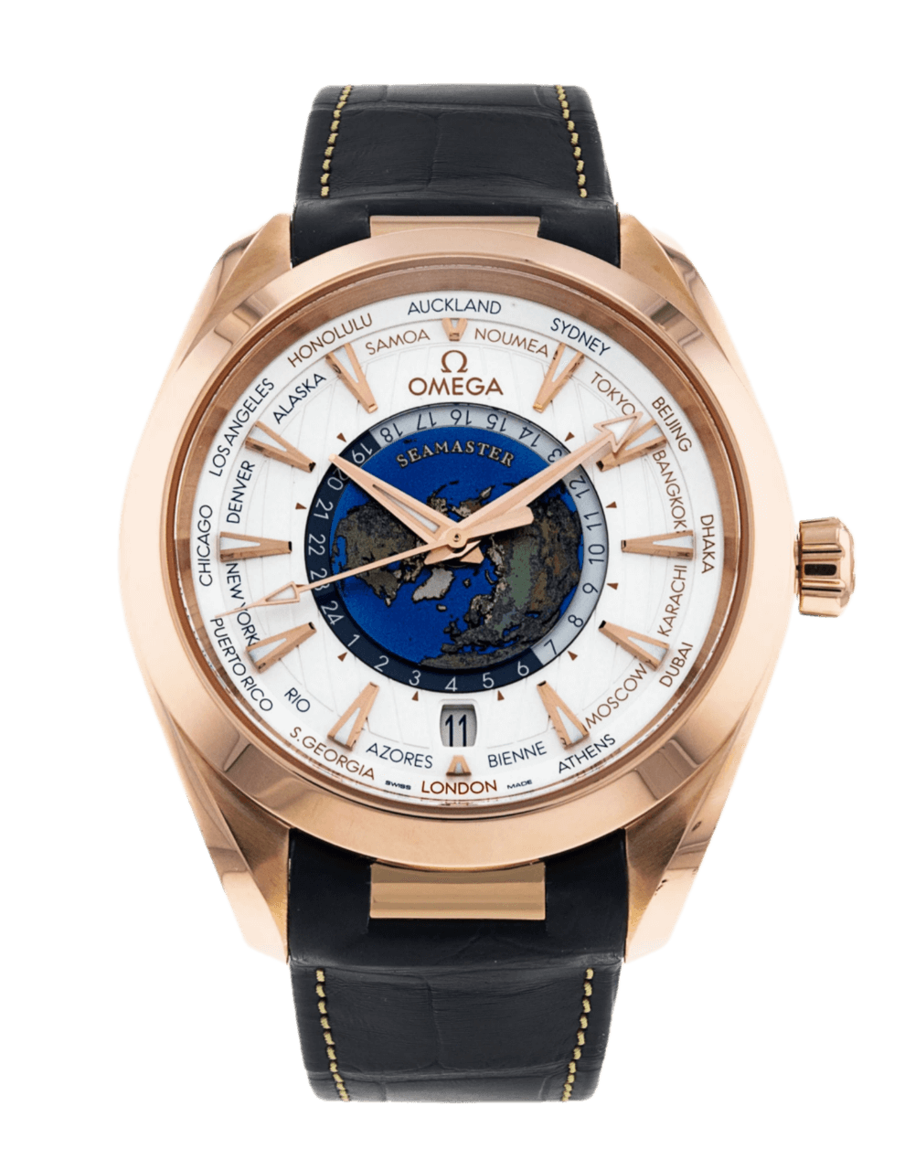 Omega Aqua Terra 150m GMT Silver Dial - 43mm, Rose Gold