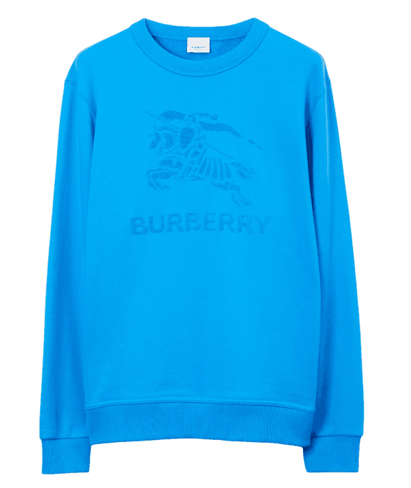 Burberry EKD Cotton Sweatshirt - Bright Cerulean Blue