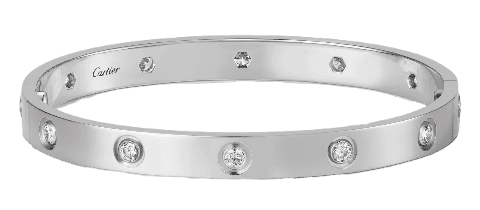 Love Bracelet, 10 Diamonds - White Gold