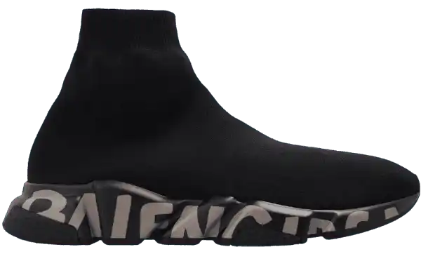 Balenciaga Speed Graffiti Trainers - Black Dark Beige