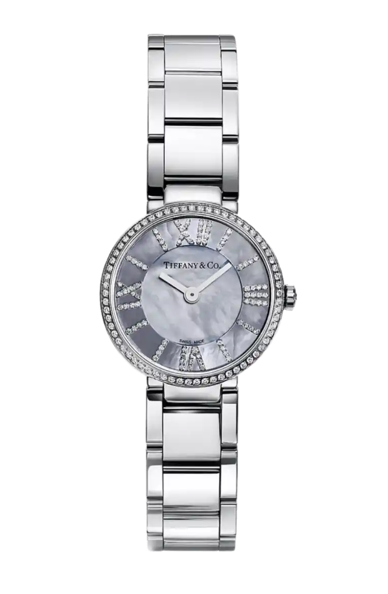 Tiffany and Co Atlas Gray Mother-of-Pearl Dial - 24mm, Steel, Diamond Dial