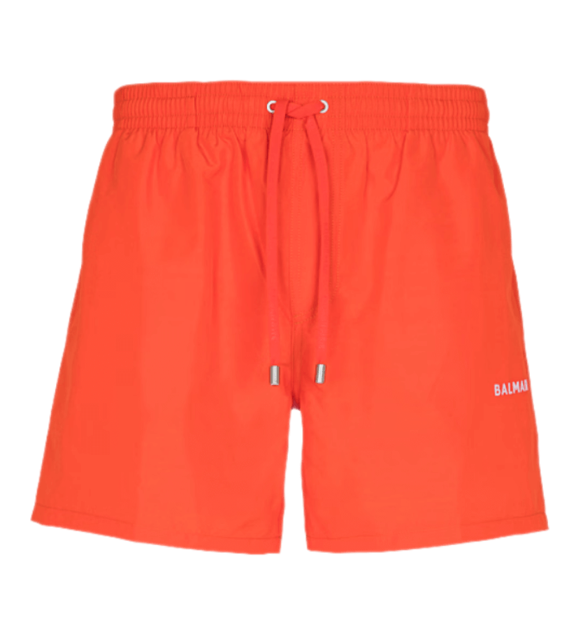 Balmain Logo Swim Shorts - Orange