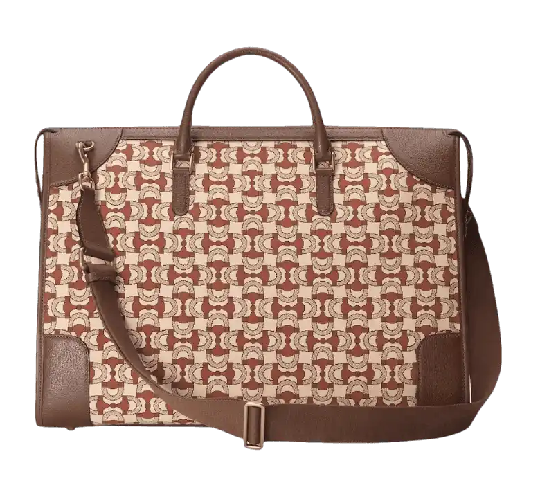 Gucci Interlocking G Jacquard Duffle Bag - Beige And Dark Red