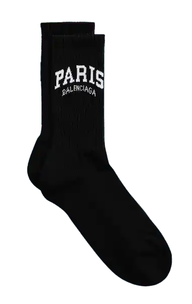 Balenciaga Paris Logo Socks - Black/White
