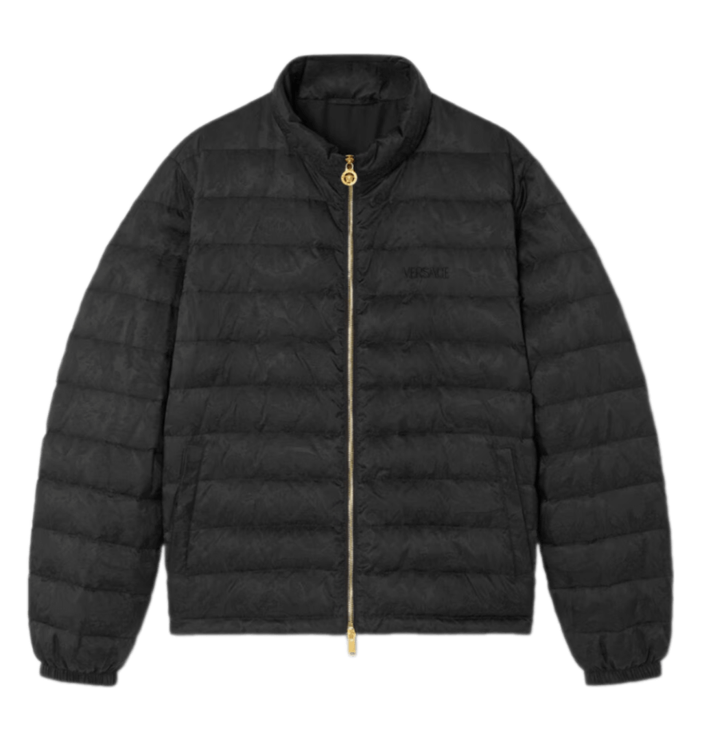 Versace Barocco Jacquard Puffer Jacket - Black