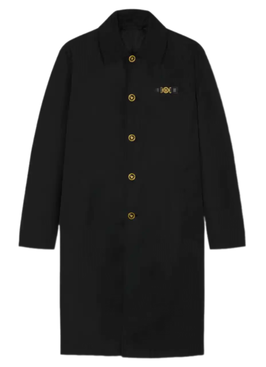 Versace Medusa Biggie Nylon Trench Coat - Black