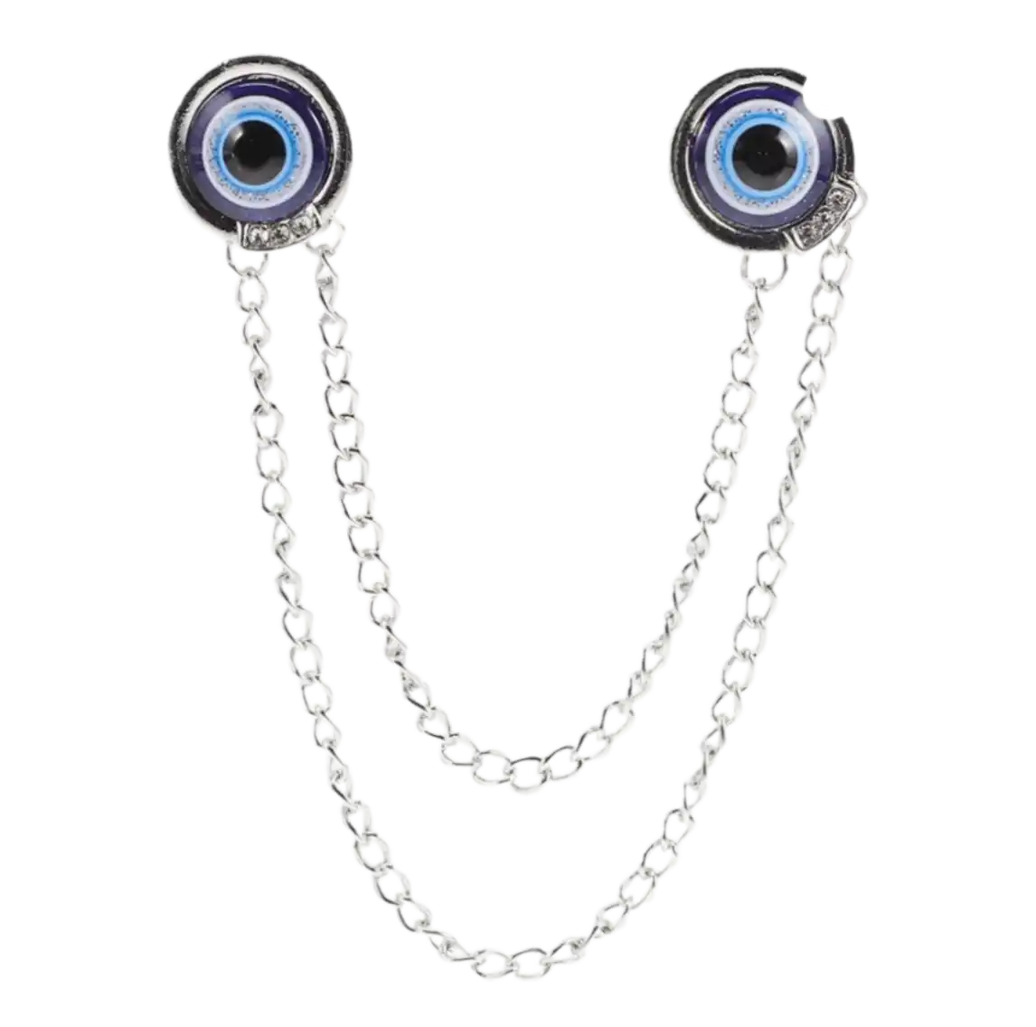 Silver Evil Eye Brooch Clip