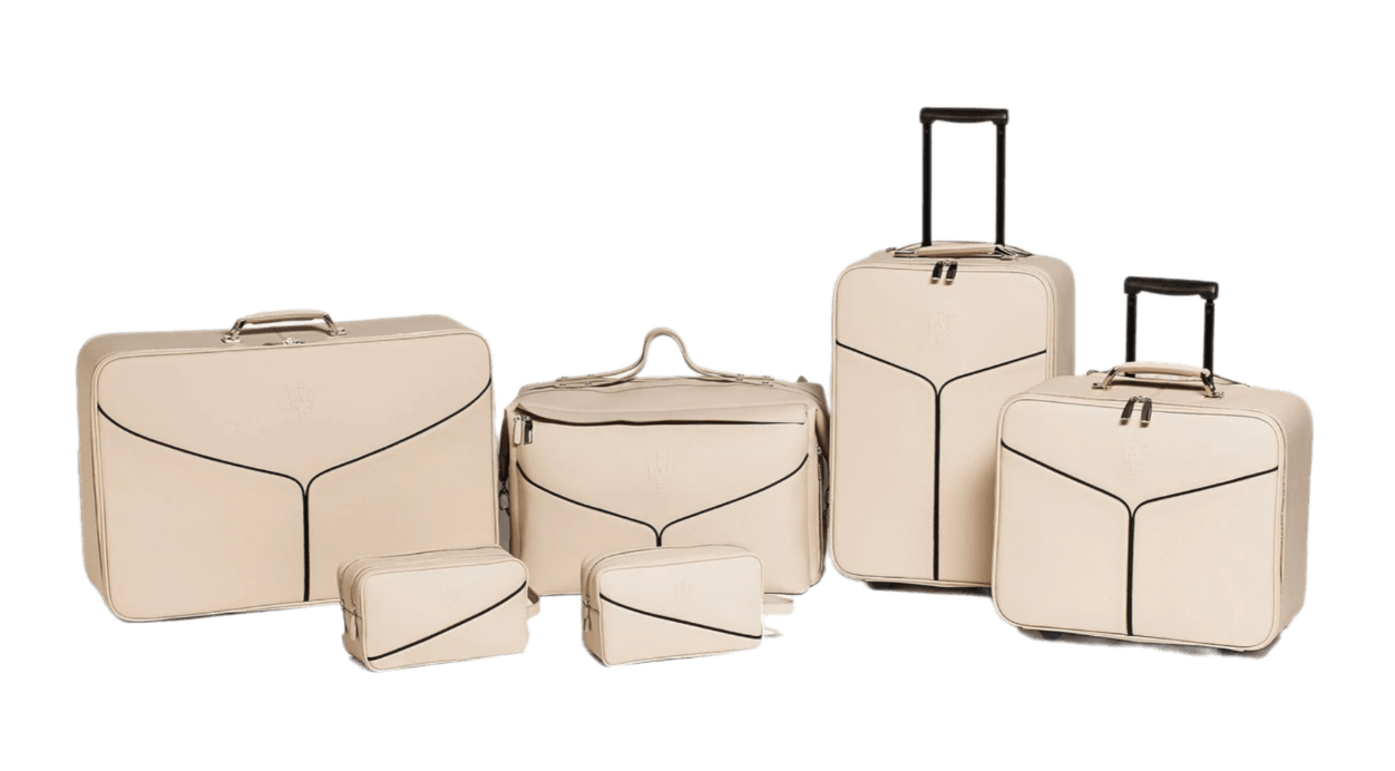 Quattroporte Luggage Set - Beige Leather/Black Lining