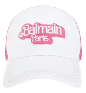 Balmain x Barbie - Cotton Cap - White with Pink Balmain Paris Logo