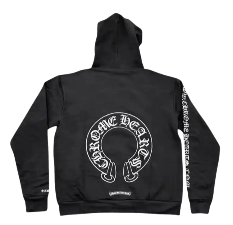 Chrome Hearts Silver Glitter Hoodie - Black