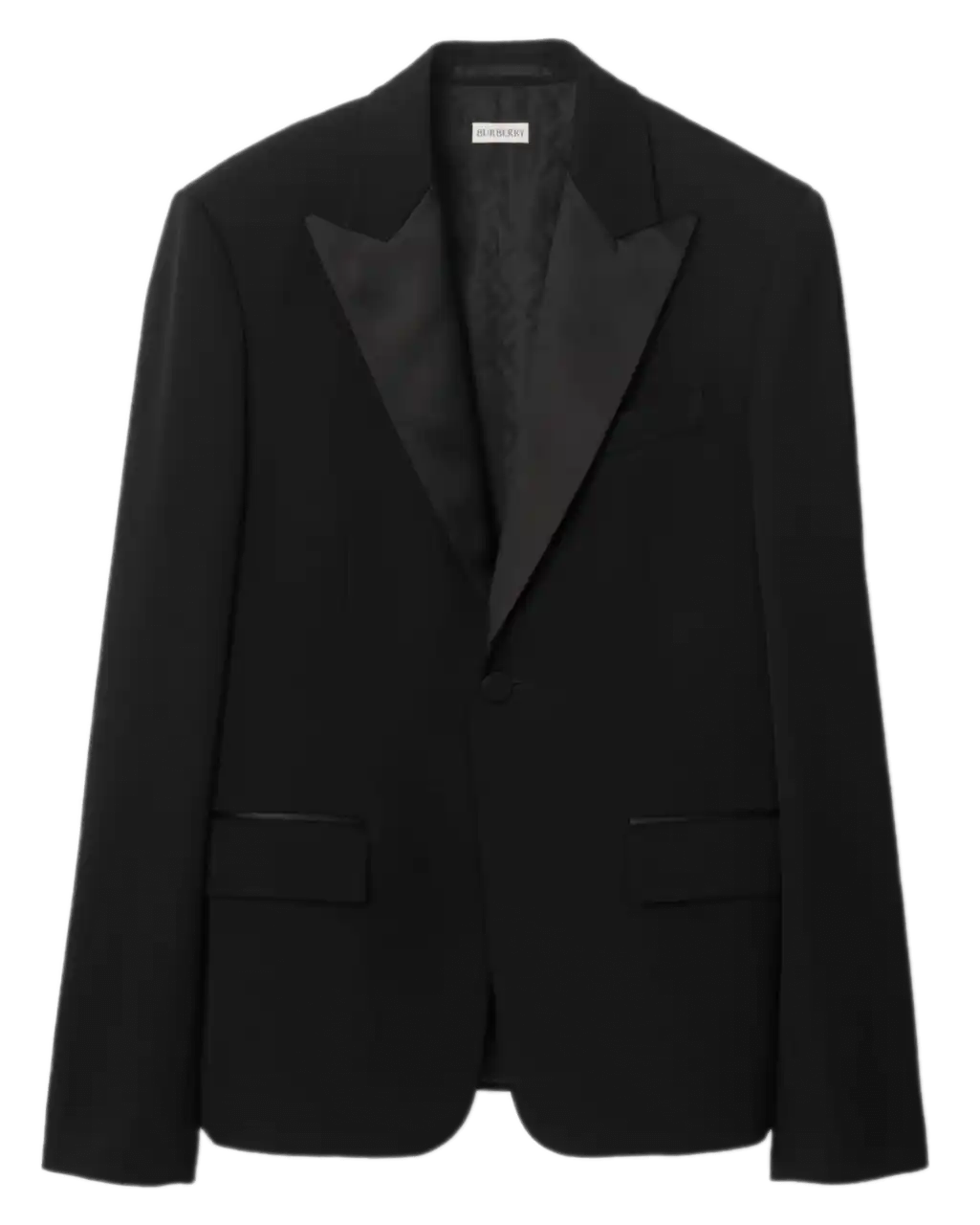 Burberry Grain de Poudre Wool Tuxedo Jacket - Black