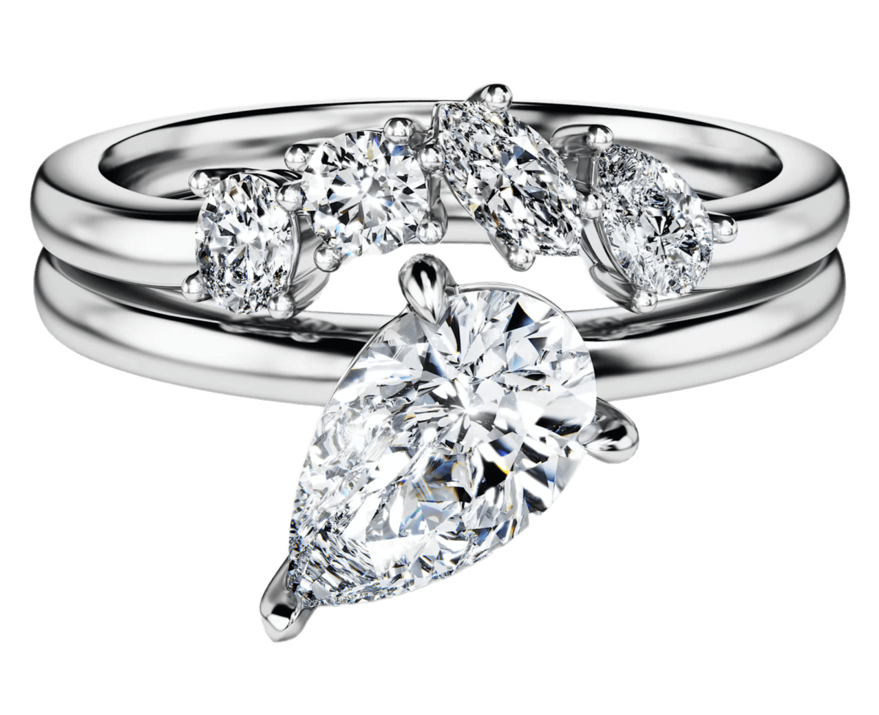 Swarovski Galaxy Ring - 1.4ct Lab-grown Diamonds, 14k White Gold